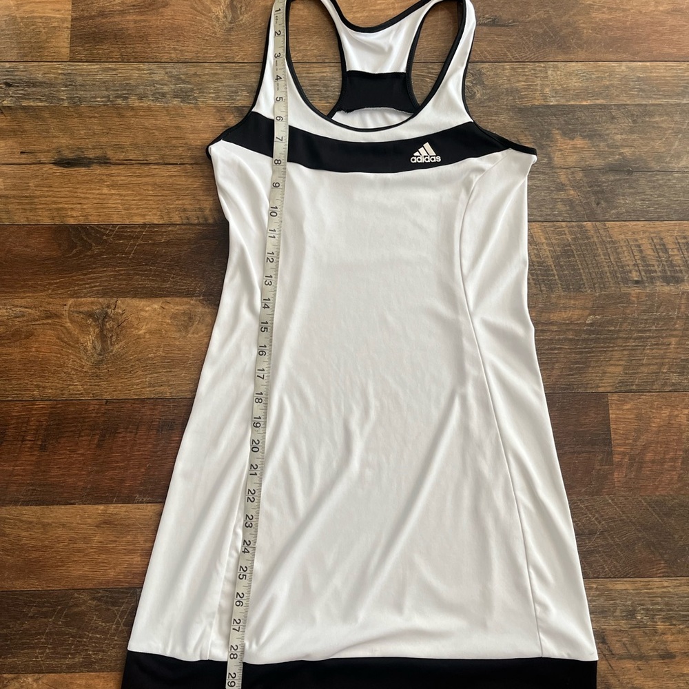 ADIDAS Racerback Tank Tennis Dress White Black Summer Sleeveless Athletic - Picture 6 of 10